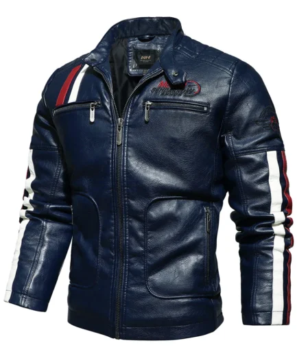 BIKER LEATHER JACKET MOTORCYCLE RIDING JACKET