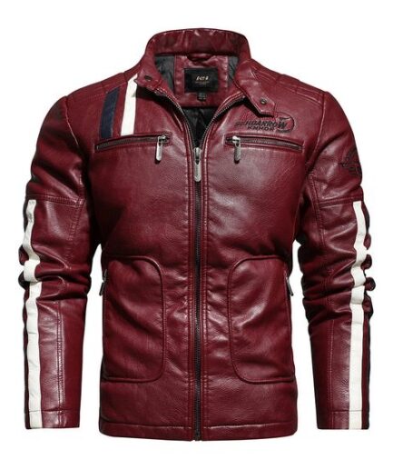 Red Fashion Biker Leather Jackets