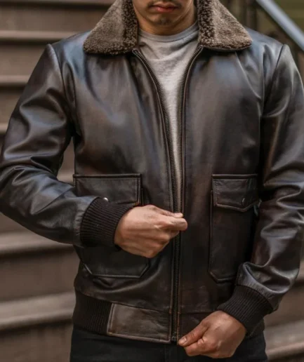 Mens Flight iconic Brown Bomber Jacket