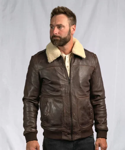 Men's vintage Lambskin Brown Bomber Leather Jackets