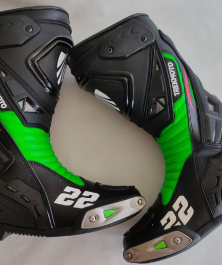 TML Black and Green Leather Race Boots Article # 2