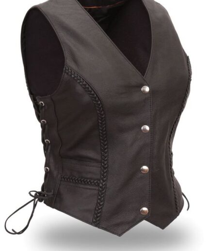 Qwert Ladies Biker Leather Vest